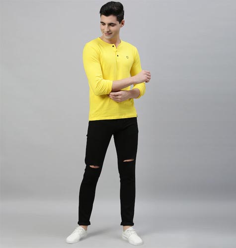 Men Black Slim Fit Mid-Rise Slash Knee Stretchable Jeans